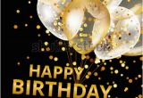 Happy Birthday Banner Wallpaper Background Balloons Happy Birthday On Black Gold Stock Vector