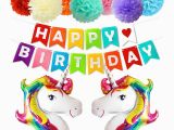 Happy Birthday Banner Walmart Canada Happy Birthday Party Decorations Supplies with Unicorn
