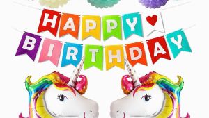 Happy Birthday Banner Walmart Canada Happy Birthday Party Decorations Supplies with Unicorn