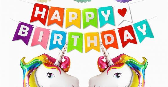 Happy Birthday Banner Walmart Canada Happy Birthday Party Decorations Supplies with Unicorn