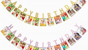 Happy Birthday Banner with Baby Photo 1set Happy Birthday Photo Banners Baby Shower Paper