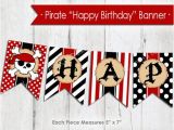 Happy Birthday Banner with Name Edit Pirate Happy Birthday Banner Instant Download