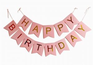 Happy Birthday Banner with Picture Happy Birthday Banner Pink and Gold Pictures to Pin On