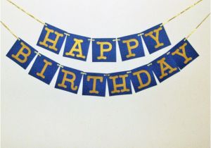 Happy Birthday Banner Yellow Happy Birthday Banner Blue and Gold Happy Birthday Happy