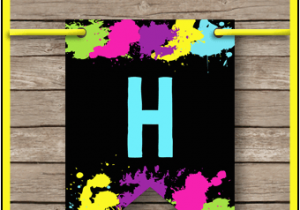 Happy Birthday Banner Youtube Neon Glow Party Pennant Banner Template Happy Birthday