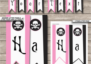 Happy Birthday Banner Youtube Pirate Girl Party Banner Template Happy Birthday Bunting