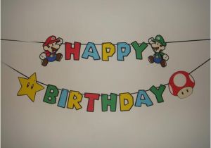 Happy Birthday Banner Zum Ausdrucken Mario Happy Birthday Party Wall Decoration Banner Cut Out