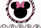 Happy Birthday Banners asda Printable Zebra Minnie Mouse Banner Happy Birthday by