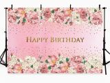 Happy Birthday Banners Card Making 7×5 Pink Flowers Photography Backdrops Happy Birthday