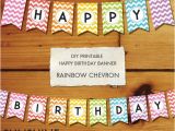 Happy Birthday Banners Card Making Items Similar to Instant Download Rainbow Diy Party
