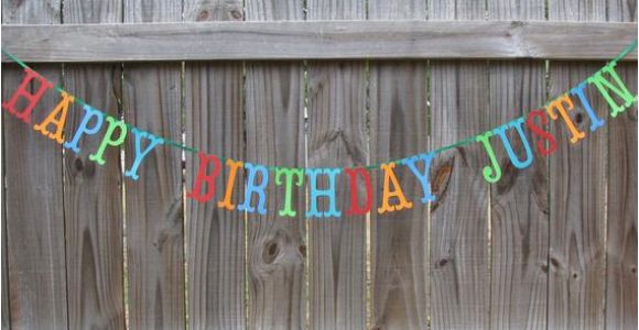 Happy Birthday Banners Card Making Personalized Happy Birthday Banner Made to order