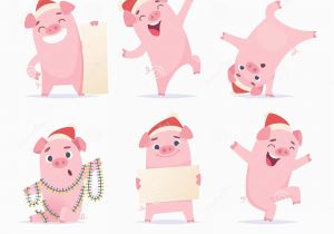 Happy Birthday Banners Cartoon Characters Happy Pig Cartoon Character Holding A Banner Stock Image