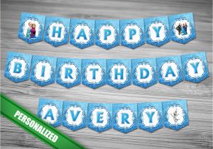 Happy Birthday Banners Custom Frozen Happy Birthday Banner Personalized with Name