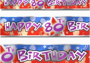 Happy Birthday Banners Ebay 12ft Blue Red Happy 80th Birthday Party Foil Banner