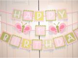 Happy Birthday Banners for Card Making butterfly Happy 1st Birthday Banner Birthday Party butterfly
