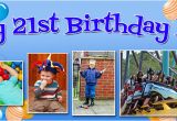 Happy Birthday Banners Next Day Delivery Balloon Background Birthday Banner with Up to 6 Pictures