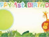 Happy Birthday Banners Next Day Delivery Happy 1st Birthday Jungle Design Small Personalised Banner