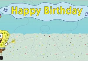 Happy Birthday Banners Next Day Delivery Sponge Bob Happy Birthday Personalised Banner Partyrama