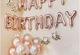 Happy Birthday Banners Rose Gold Amazon Com Balloonpop Rose Gold Happy Birthday Balloon