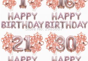 Happy Birthday Banners Rose Gold Rose Gold Balloon 16 18 20 21 30th Birthday Balloons Happy