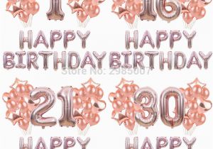 Happy Birthday Banners Rose Gold Rose Gold Balloon 16 18 20 21 30th Birthday Balloons Happy