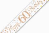 Happy Birthday Banners Rose Gold Rose Gold Confetti Happy 60th Birthday Foil Banner