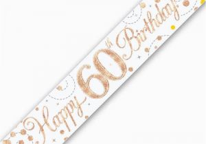 Happy Birthday Banners Rose Gold Rose Gold Confetti Happy 60th Birthday Foil Banner