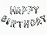 Happy Birthday Banners Silver 13pcs Self Inflating Happy Birthday Banner Balloon Bunting