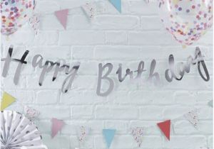 Happy Birthday Banners Silver Happy Birthday Silver Letter Bunting Next Day Delivery