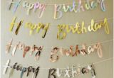 Happy Birthday Banners Silver Rose Gold Silver Happy Birthday Banner Bunting Hanging