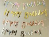 Happy Birthday Banners Silver Rose Gold Silver Happy Birthday Banner Bunting Hanging