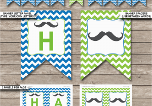 Happy Birthday Banners Templates Mustache Party Banner Template Birthday Banner