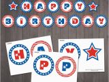 Happy Birthday Banners to Print Off Instant Download Patriotic Happy Birthday Banner Patriotic