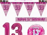 Happy Birthday Banners Uk Pink Age 13 Happy 13th Birthday Party Decorations Banners