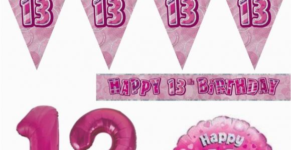 Happy Birthday Banners Uk Pink Age 13 Happy 13th Birthday Party Decorations Banners