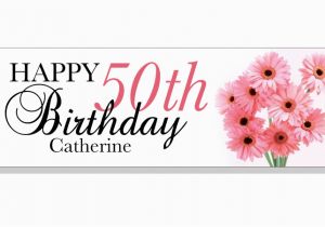 Happy Birthday Banners with Flowers Happy Birthday Banner Flowers Custom Text Photo