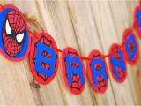 Happy Birthday Banners with Names Spiderman Inspired Happy Birthday Banner Superhero