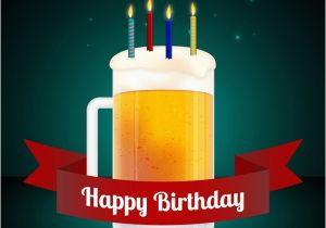 Happy Birthday Beer Cards Ribbon Beer Birthday Cards Vector Graphics My Free