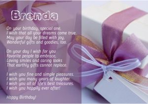 Happy Birthday Brenda Quotes Birthday Poems for Brenda