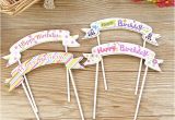 Happy Birthday Cake Banner Diy Aliexpress Com Buy 10pcs Lot Happy Birthday Cupcake Cake