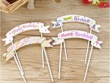 Happy Birthday Cake Banner Diy Aliexpress Com Buy 10pcs Lot Happy Birthday Cupcake Cake