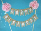 Happy Birthday Cake Banner Template Rustic Burlap Cake Banner Pink Birthday Cake Bunting Cake