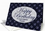 Happy Birthday Card for Doctor Happy Birthday Doctor Dark Blue and Lilac Art Nouveau