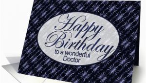 Happy Birthday Card for Doctor Happy Birthday Doctor Dark Blue and Lilac Art Nouveau