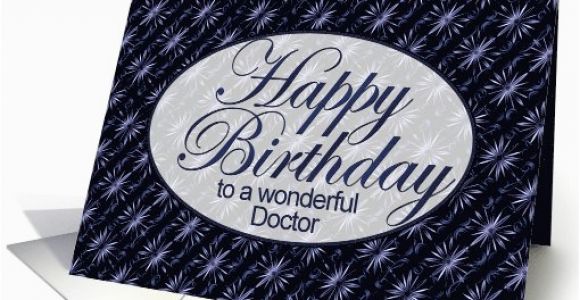 Happy Birthday Card for Doctor Happy Birthday Doctor Dark Blue and Lilac Art Nouveau