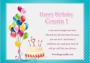 Happy Birthday Card for My Cousin Birthday Wishes for Cousin Wordings and Messages