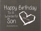Happy Birthday Card for son On Facebook Happy Birthday to A Wonderful son with Love Free Cards