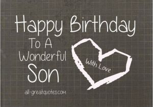 Happy Birthday Card for son On Facebook Happy Birthday to A Wonderful son with Love Free Cards