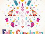Happy Birthday Card In Spanish to Print Feliz Cumpleanos Happy Birthday In Spanish Card Vector Image