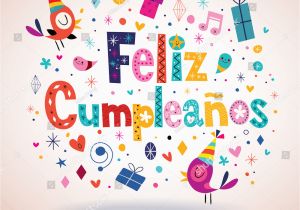 Happy Birthday Card In Spanish to Print Feliz Cumpleanos Happy Birthday Spanish Card Stock Vector